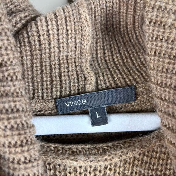 Vince Alpaca Wool Turtleneck Sweater Quiet Luxury Preppy Minimalist Camel Large - Picture 7 of 10